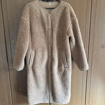 유니클로 보아 플리스 롱 코트