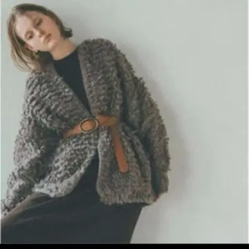 CLANE 모헤어 루프 벌키 니트 가디건