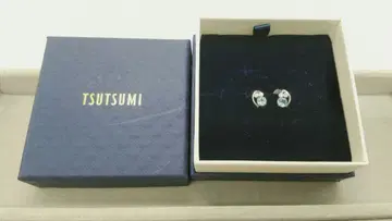 tsutsumi K10WG 블루 토파즈 귀걸이 k10 화이트 골드