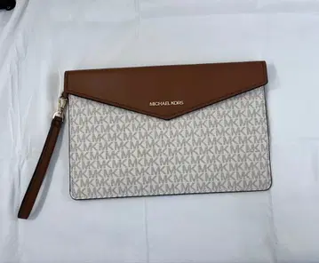 미사용 MICHAEL KORS 클러치백 여성용 베이지 x 브라운