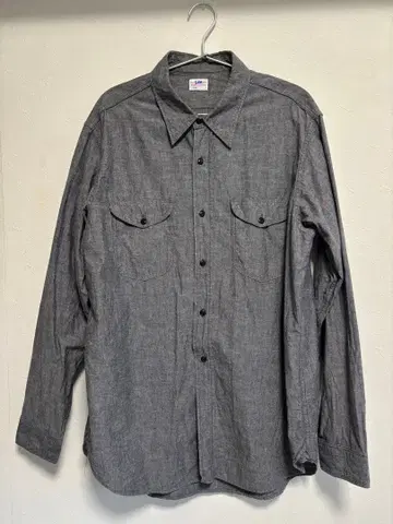 리 블랙 샴브레이 셔츠 XL