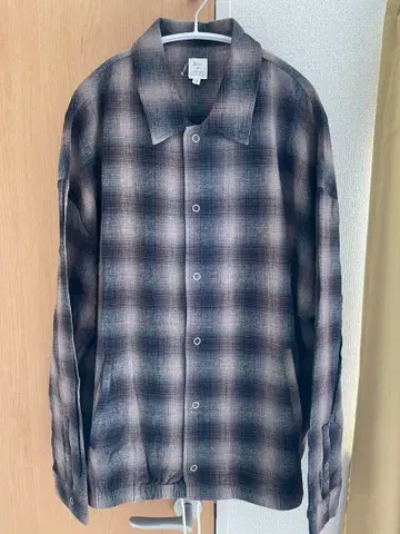 revo. 코튼 린넨 옴브레 체크 셔츠