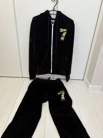 USUALIS 블랙 후드 부착 후드티 M 셋업