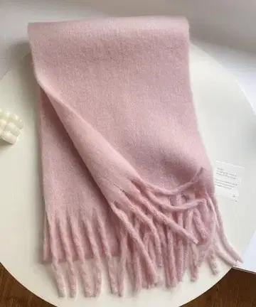 여성용 머플러 핑크 무지 볼륨 타입 미사용 새상품