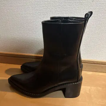 massimo dutti 블랙 사이드 고어 부츠 가죽 35 사이즈