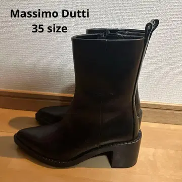 massimo dutti 블랙 사이드 고어 부츠 가죽 35 사이즈