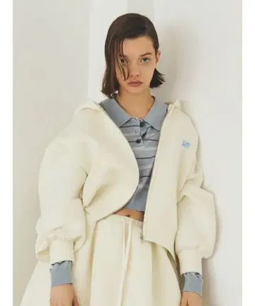 furfur 로고 자수 집업 후디 새상품급