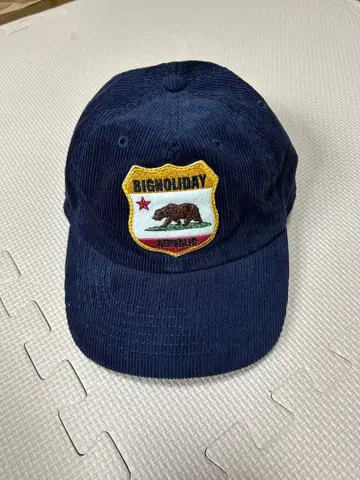 TMT 네이비 코듀로이 캡 베어 자수