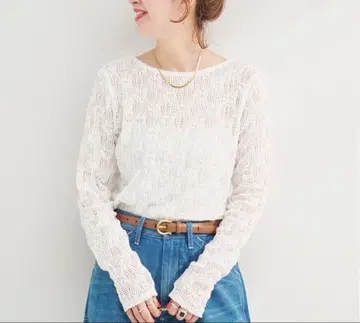 미사용 새상품 택 포함 손세탁 가능 / 스트레치 플라워 레이스 풀오버