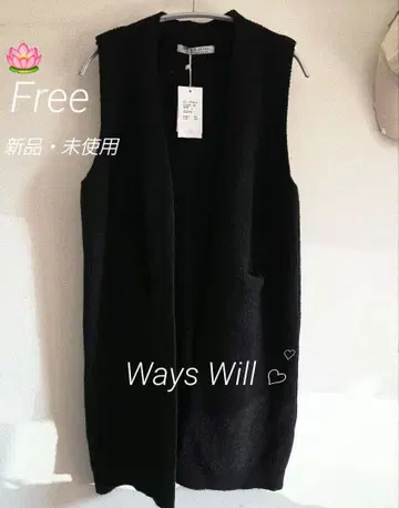 WAYS WILL 니트 베스트 롱 베스트 BLACK