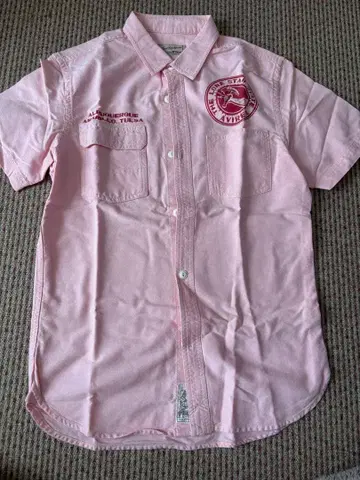 AVIREX 핑크 반팔 워크 셔츠 M 아비렉스