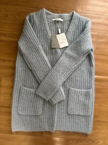 [택 포함 새상품] 아나이 모헤어 니트 가디건 블루