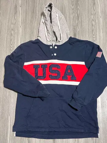 Champion USA 로고 후드티 L 사이즈 네이비