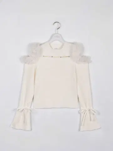 온라인 완판 evelyn 퍼 비쥬 페플럼 니트 화이트