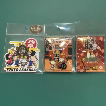 스누피 아사쿠사 스티커/핀즈 세트
