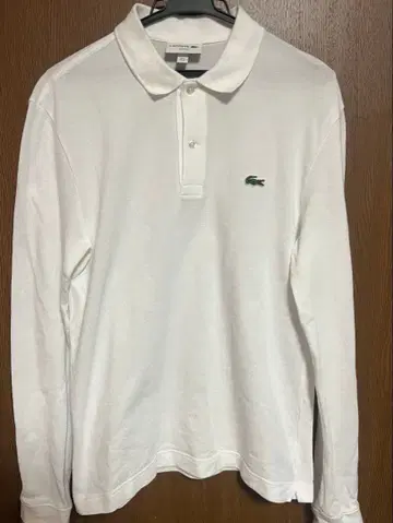 LACOSTE 슬림핏 피케 셔츠 화이트 US M
