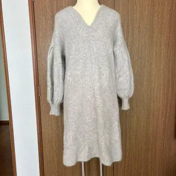 snidel 그레이 V넥 니트 원피스 긴팔