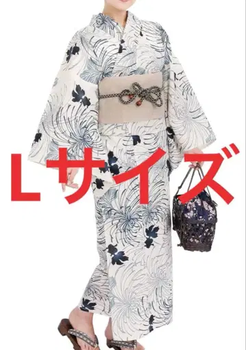 유카타 원터치 세퍼레이트 상하의 2점 세트 여성용 L 사이즈