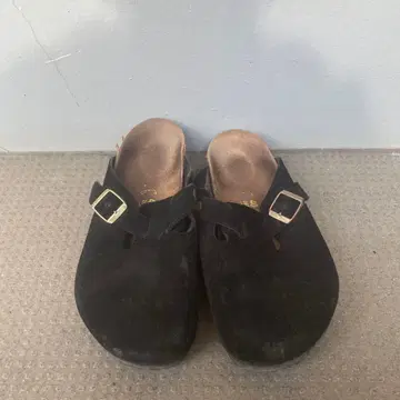 빌켄 블랙 스웨이드 샌들 40 사이즈