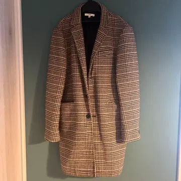 imp 체크 무늬 체스터 코트 M