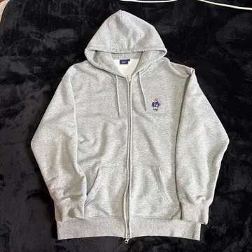 Yale 테디베어 자수 그레이 후드티 L 사이즈