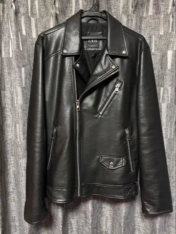 ZARA 블랙 가죽 라이더 자켓