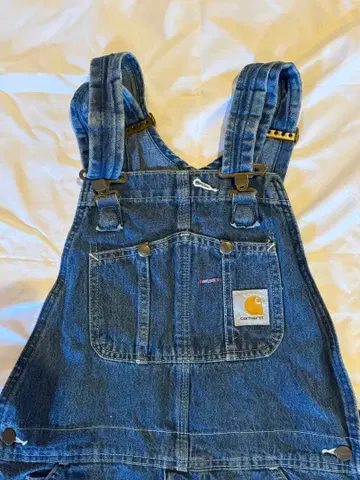 Carhartt 데님 오버롤 프린지 마감