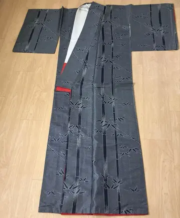 대나무 무늬 그레이 기모노