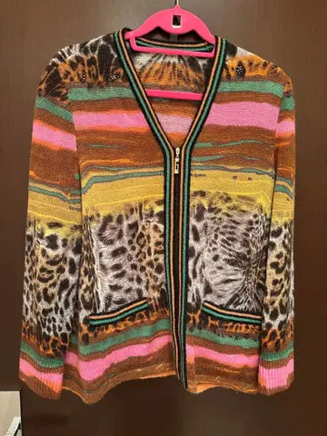 이타리야 멀티 컬러 가디건 G 로고 지퍼 15 사이즈