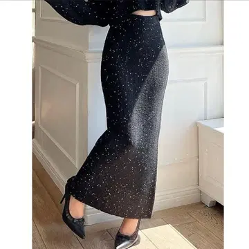 RESEXXY 라메 니트 스커트