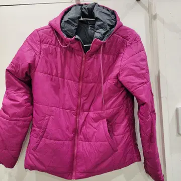 Puma 후드 부착 다운 자켓 핑크