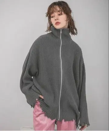 지나시스 5G 애쉬 크러쉬 ZIP 가디건