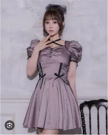 pium 코르셋 인형 미니 원피스 핑크