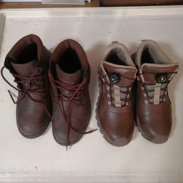 안전화 브라운 워크 부츠 방수 가죽 하이컷 2켤레 26cm