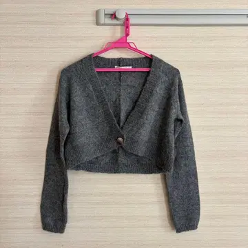 LOWRYS FARM 그레이 숏 기장 가디건