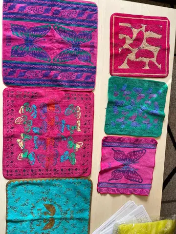 컬러풀 나비 무늬 손수건 세트