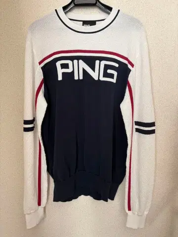 PING 긴팔 스웨터 L 사이즈 네이비/화이트
