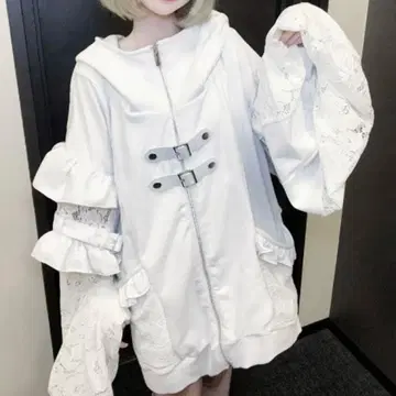 ililil 프릴 후드티 집업