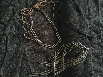 실버 금속제 체인 목걸이 & 벨트