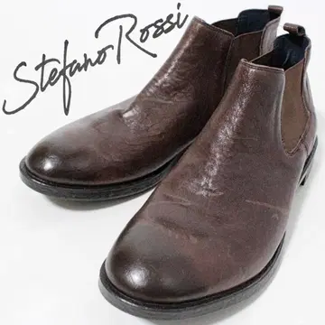 미사용 스테파노 로시 스티발리 이탈리아 가죽 사이드 고어 부츠 28cm