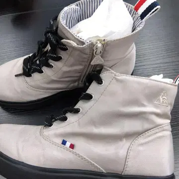 베이지 하이컷 레인 신발 지퍼 포함