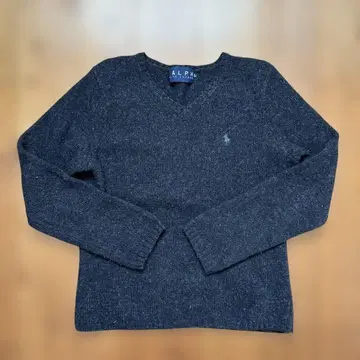 랄프 로렌 다크 그레이 V넥 니트