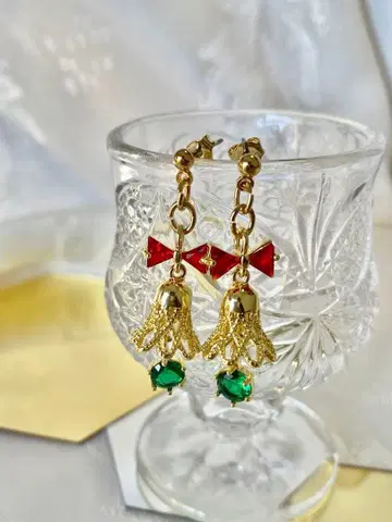 핸드메이드 귀걸이 크리스마스 벨