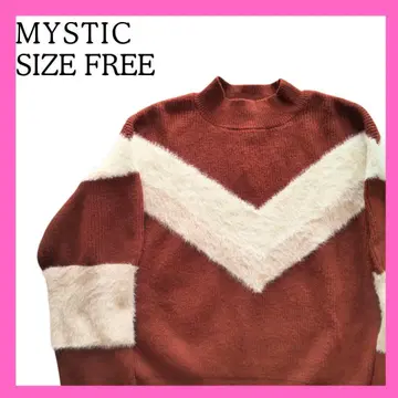 [ 새상품급 ] mystic 미스틱 V 페더 절개 니트