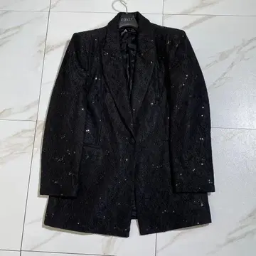 미사용급 ZARA 스팽글 꽃무늬 레이스 테일러드 자켓 빅 사이즈