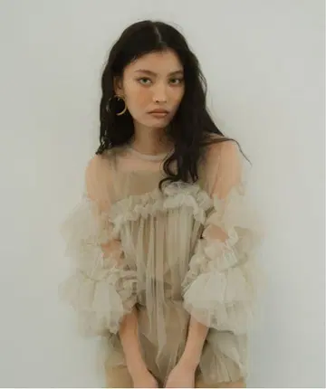 ANDRESD 튤 상의 레이어드 상의