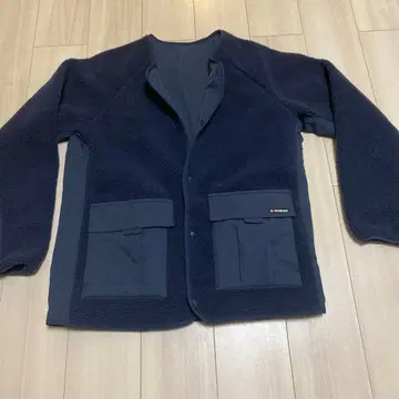 BONFIRE 네이비 플리스 자켓 두꺼운 원단 리버서블