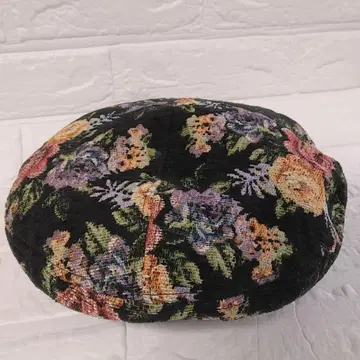 택 포함 미사용 꽃무늬 베레모 사이즈 조절 가능