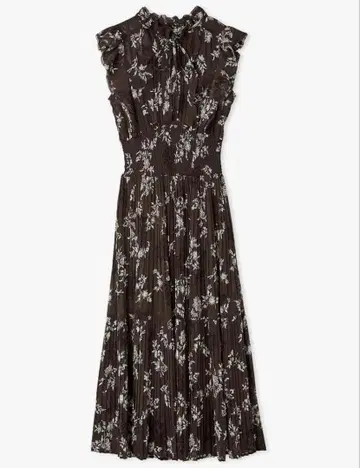 snidel 프린트 플리츠 허리 셔링 원피스 BRW