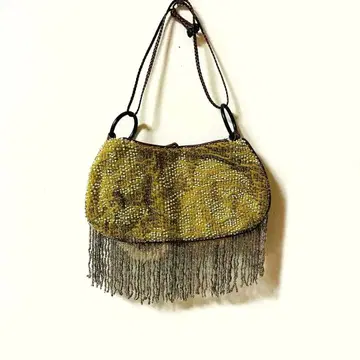 컨디션 최상 자망 퓨에쉬 파티 핸드 백 미니 비즈